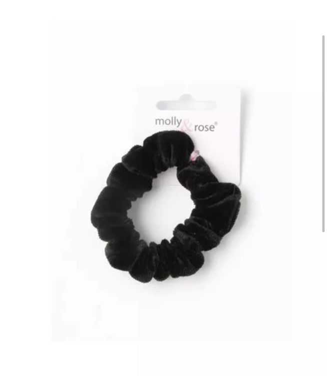 Picture of 7981 / 9815 SMALL - BLACK VELVET SCRUNCHIE DIA.7CM